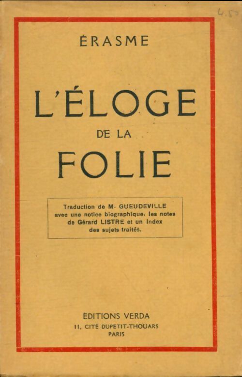 Livrenpoche : Eloge de la folie - Erasme - Livre