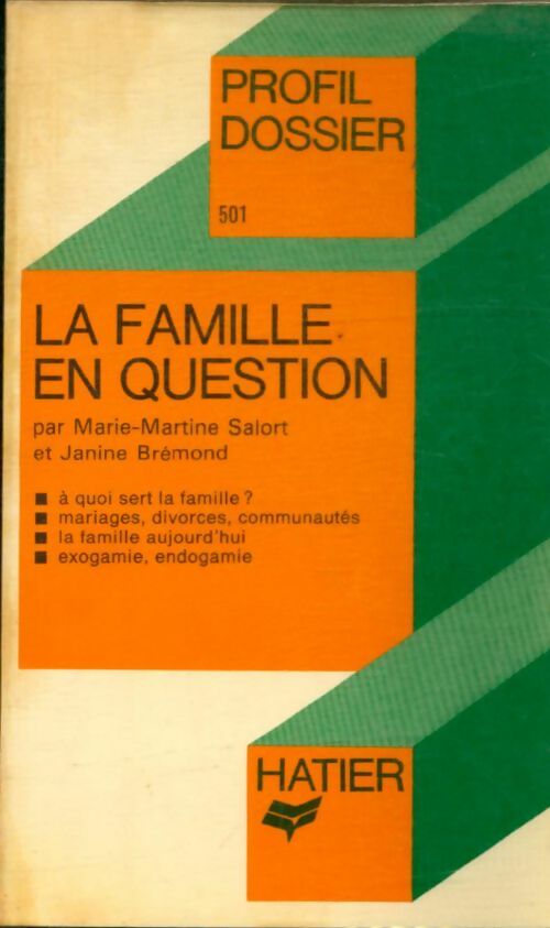 Livrenpoche : La famille en question - Marie-Martine Salort, Janine Brémond - Livre