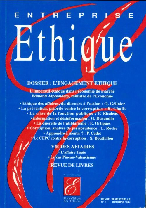 Livrenpoche : Entreprise éthique n°1 : L'engagement éthique - Collectif - Livre