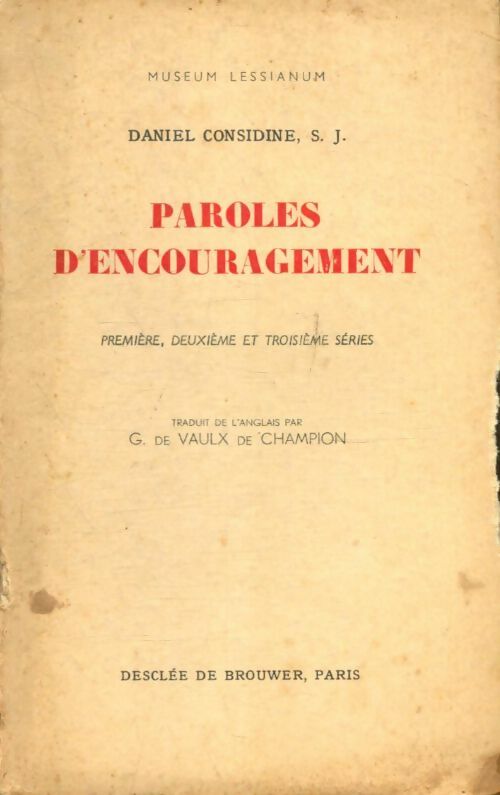 Livrenpoche : Paroles d'encouragement - Daniel Considine - Livre