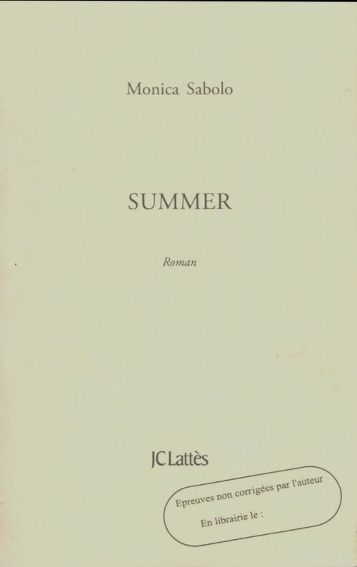 Livrenpoche : Summer - Monica Sabolo - Livre