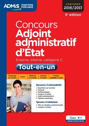 Livrenpoche : Concours adjoint administratif d'État - catégorie c - tout-en-un : Concours 2016-2017 - Marc Antoine Durand - Livre