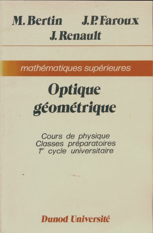 Livrenpoche : Optique géométrique - Michel Bertin - Livre