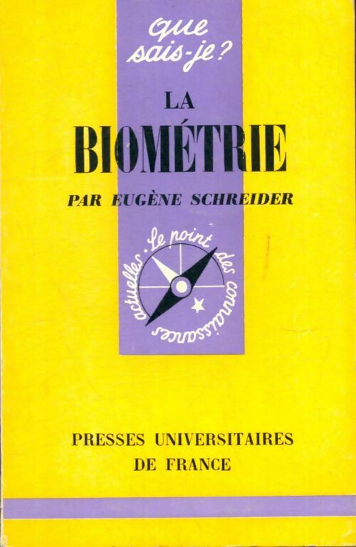 Livrenpoche : La biométrie - Eugène Schreider - Livre