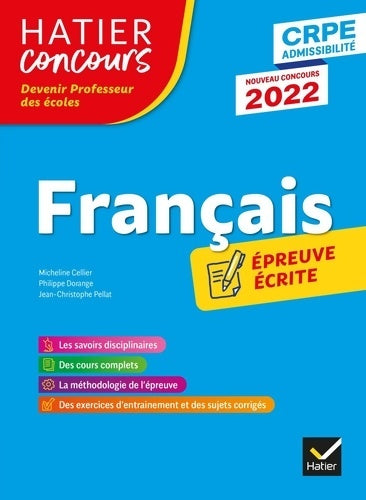 Livrenpoche : Français - CRPE 2022 - épreuve écrite d'admissibilité - Micheline Cellier - Livre