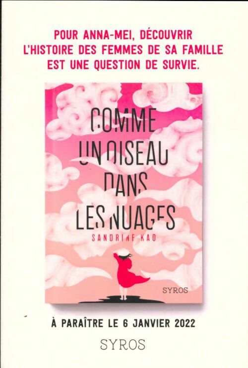 Livrenpoche : Comme un oiseau dans les nuages - Sandrine Kao - Livre
