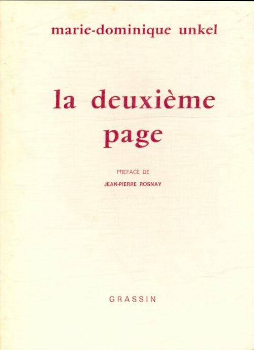 Livrenpoche : La Deuxième page - Marie-Dominique Unkel - Livre