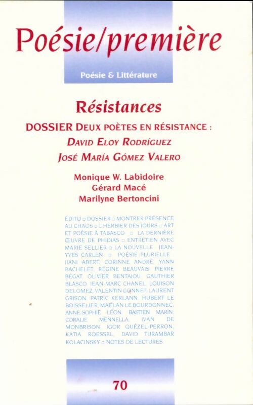 Livrenpoche : Poésie / Première n°70 - Collectif - Livre