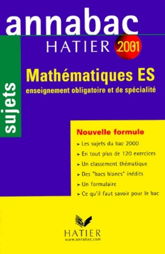 Livrenpoche : Mathématiques Bac ES. : Sujets Edition 2001 - Richard Bréhéret - Livre