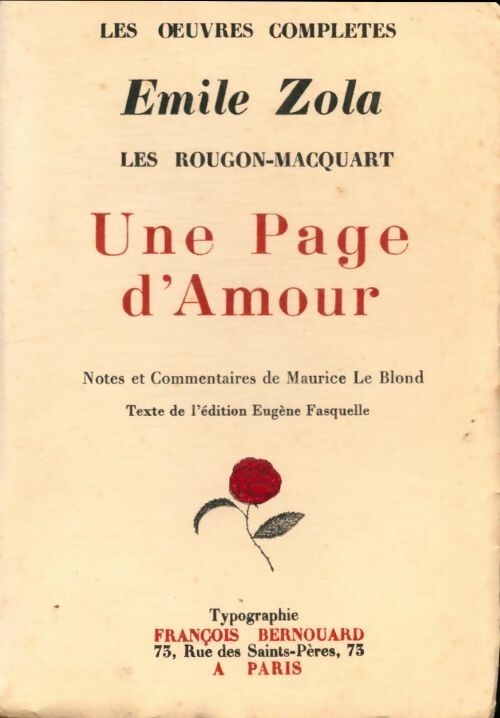 Livrenpoche : Une page d'amour - Emile Zola - Livre