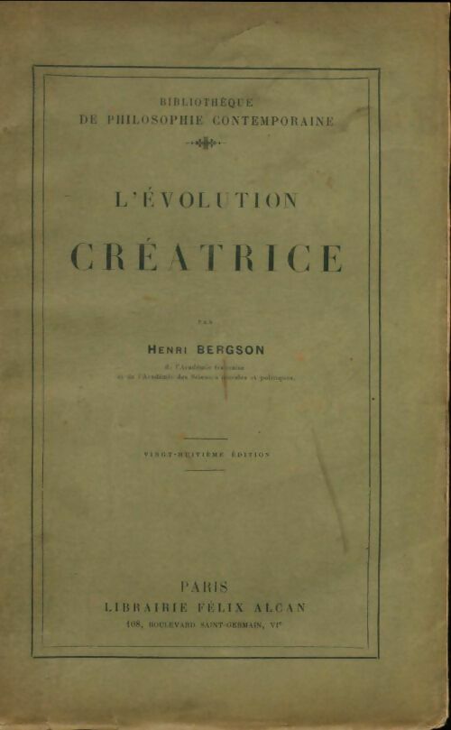 Livrenpoche : L'évolution créatrice - Henri Bergson - Livre