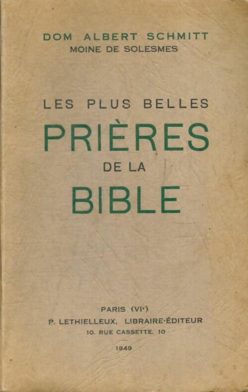 Livrenpoche : Les plus belles prières de la Bible - Albert Dom Schmitt - Livre