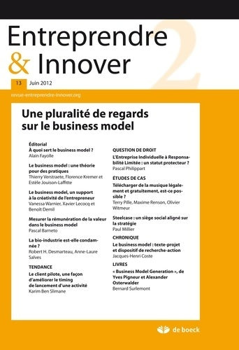 Livrenpoche : Entreprendre et innover 2012/1 n. 13 - Xxx - Livre