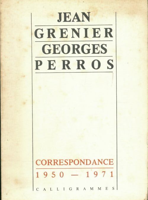 Correspondance - Jean Grenier - Livre