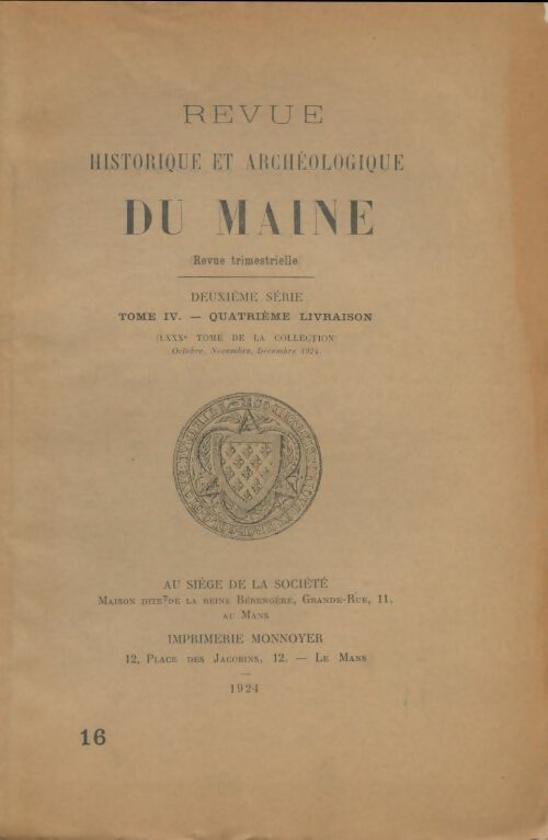 Livrenpoche : Revue historique et archéologique du Maine 2ème série Tome IV - Collectif - Livre