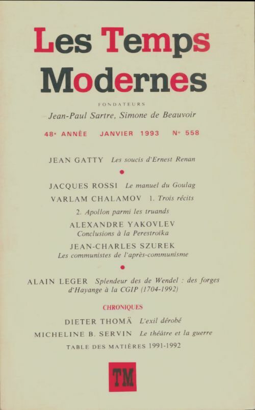 Livrenpoche : Les temps modernes n°558 - Collectif - Livre
