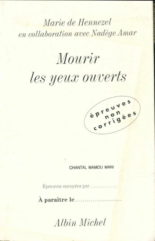 Livrenpoche : Mourir les yeux ouverts - Marie De Hennezel - Livre