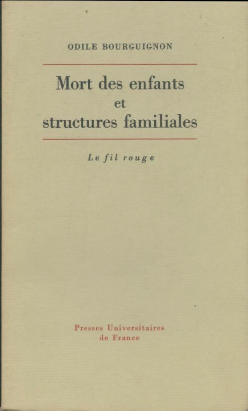 Livrenpoche : Mort des enfants et structures familiales - Odile Bourguignon - Livre