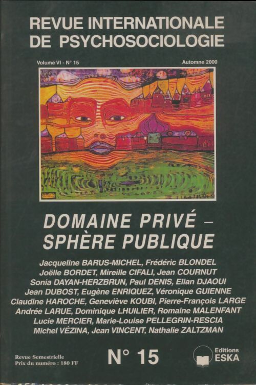 Livrenpoche : Revue internationale de psychosociologie volume VI n°15 - Collectif - Livre