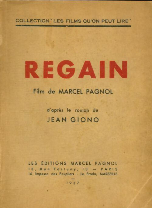 Livrenpoche : Regain - Marcel Pagnol - Livre