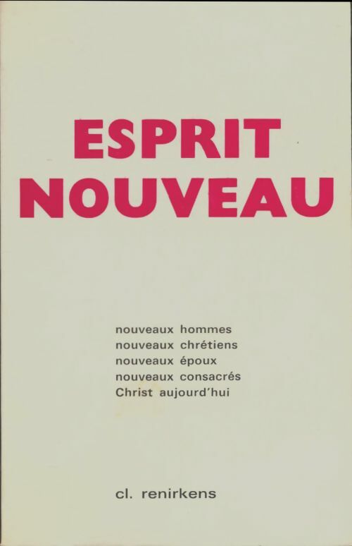 Livrenpoche : Esprit nouveau - Cl. Renirkens - Livre