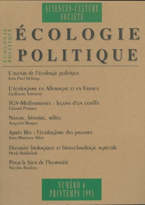 Livrenpoche : Écologie politique n°6 - Collectif - Livre