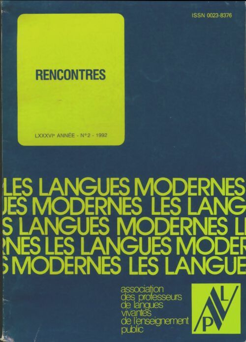 Livrenpoche : Les langues modernes n°2 86e année - Collectif - Livre
