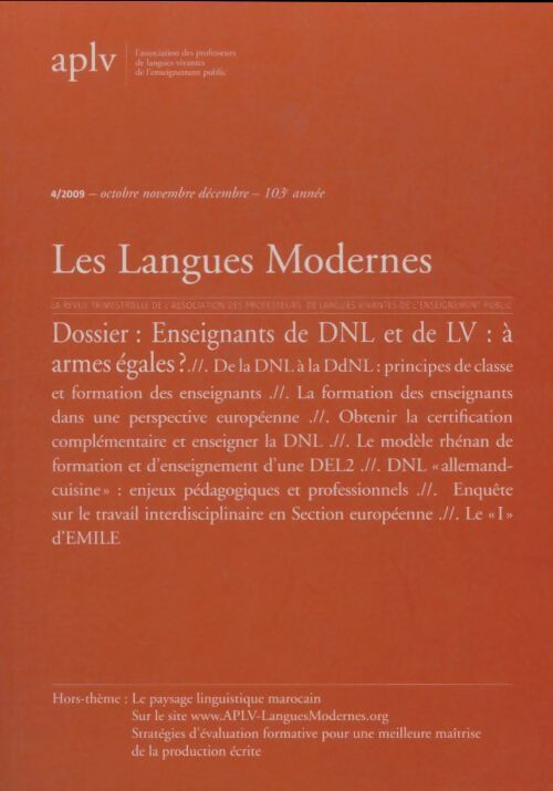 Livrenpoche : Les langues modernes n°4/2009 - Collectif - Livre