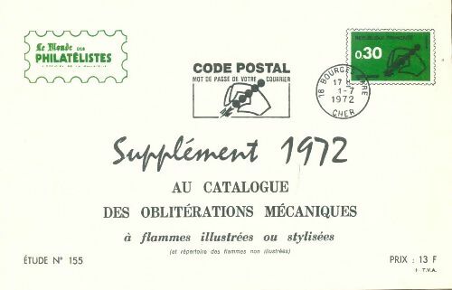 Livrenpoche : Supplément 1972 au catalogue des oblitérations mécaniques étude n°155 - Collectif - Livre