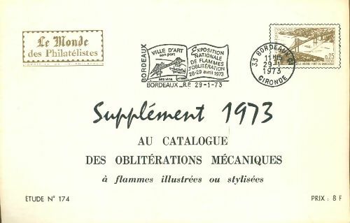 Livrenpoche : Supplément 1973 au catalogue des oblitérations mécaniques n°174 - Collectif - Livre