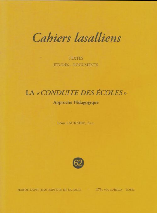 Livrenpoche : Cahiers lasalliens n°62 - Collectif - Livre