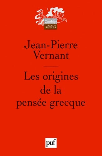 Livrenpoche : Les origines de la pensée grecque - Jean-Pierre Vernant - Livre