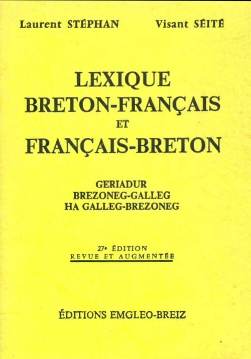 Livrenpoche : Lexique breton-français, français-breton - Laurent Stéphan - Livre