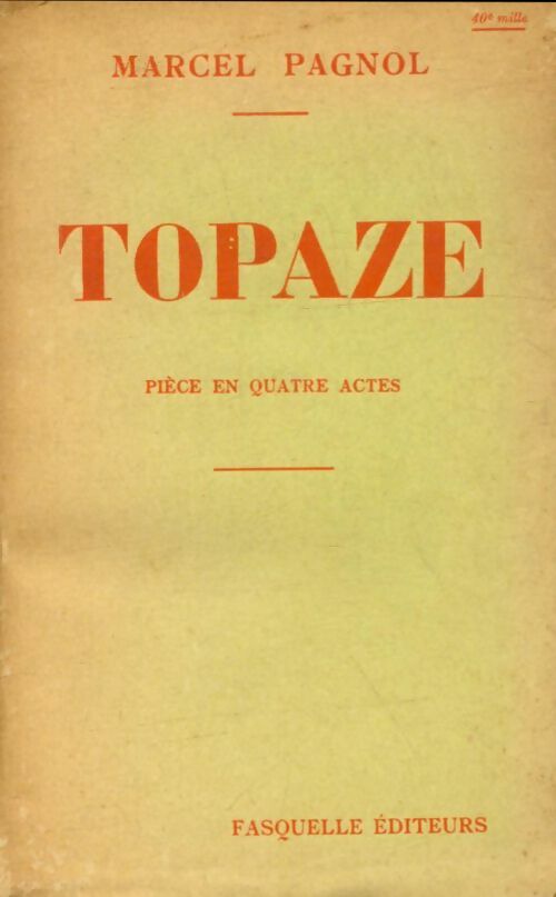 Livrenpoche : Topaze - Marcel Pagnol - Livre