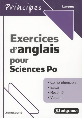 Livrenpoche : Exercices d'anglais pour sciences po - Axel Delmotte - Livre