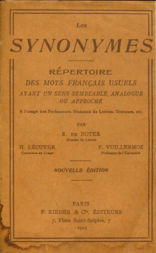 Livrenpoche : Les synonymes - Collectif - Livre