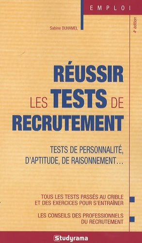 Livrenpoche : Réussir les tests de recrutement - Sabine Duhamel - Livre