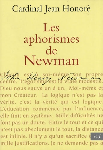 Livrenpoche : Les aphorismes de newman - Jean Honoré - Livre
