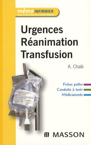 Livrenpoche : Réanimation urgences transfusion - Aurès Chaib - Livre