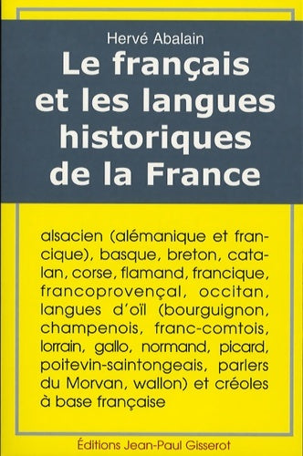 Livrenpoche : Le français et les langues historiques de la France - Hervé Abalain - Livre