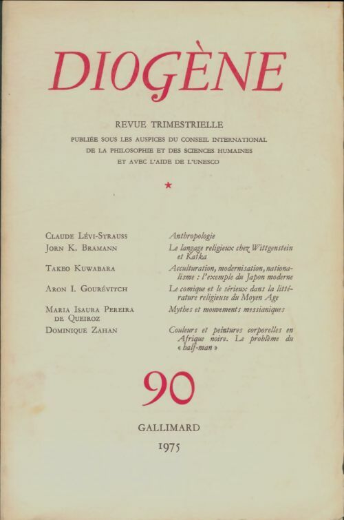 Livrenpoche : Diogène n°90 - Collectif - Livre