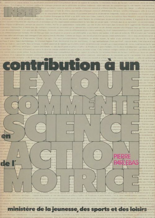 Livrenpoche : Contribution à un lexique commenté en science de l'action motrice - Pierre Parlebas - Livre