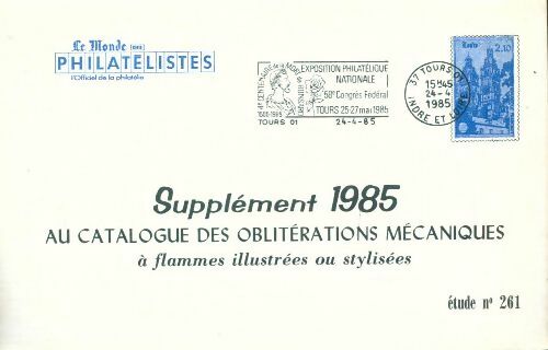 Livrenpoche : Supplément 1985 au catalogue des oblitérations mécaniques n° 261 - Collectif - Livre