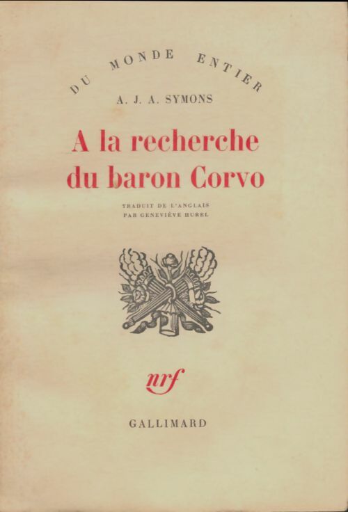 Livrenpoche : A la recherche du baron Corvo - A.J.A Symons - Livre
