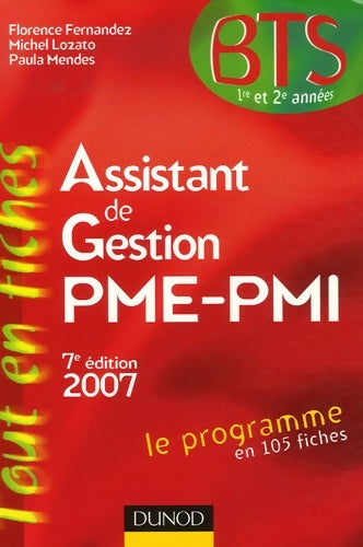 Livrenpoche : Assistant de gestion PME-PMI BTS 1e et 2e années - Florence Fernandez - Livre