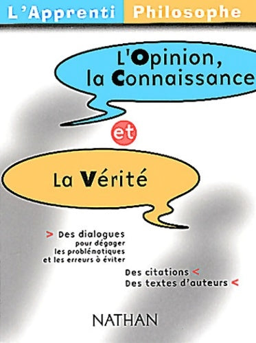 Livrenpoche : L'Opinion la connaissance et la vérité - Collectif - Livre