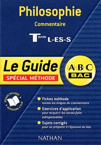 Livrenpoche : Abc du bac : Philosophie commentaire terminale l - es - s - Michel Cardin - Livre
