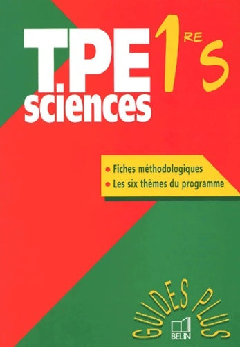 Livrenpoche : Tpe sciences 1re s - Chappaz - Livre