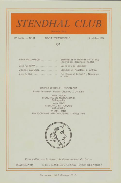 Livrenpoche : Stendhal club n°81 - Collectif - Livre