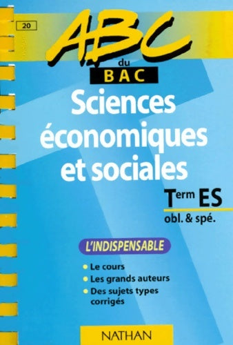 Livrenpoche : Abc du bac - sciences économiques et sociales - terminale es obl & spé - Claire Mancel - Livre